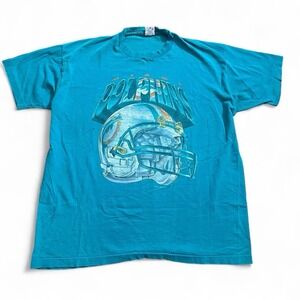 Vintage Salem Sportswear Miami Dolphins T-Shirt Size XL Single Stitch Made In US
